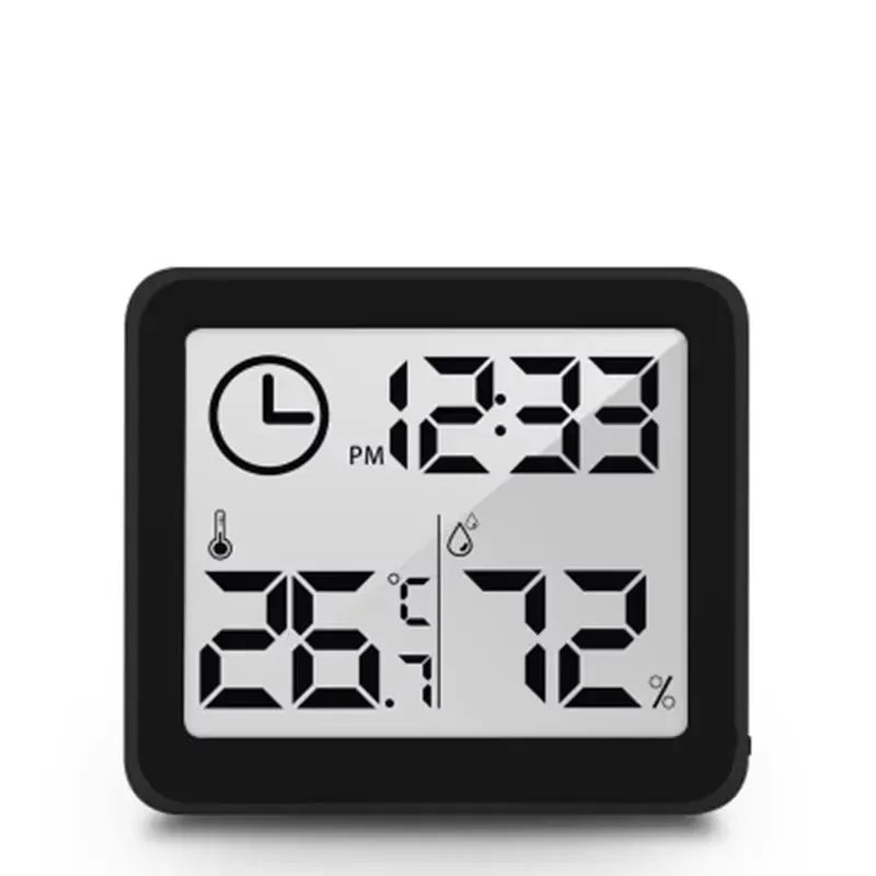 Horloge numérique murale et de bureau avec affichage de la température et de l'humidité, grand écran, fonctionnement sur piles 8