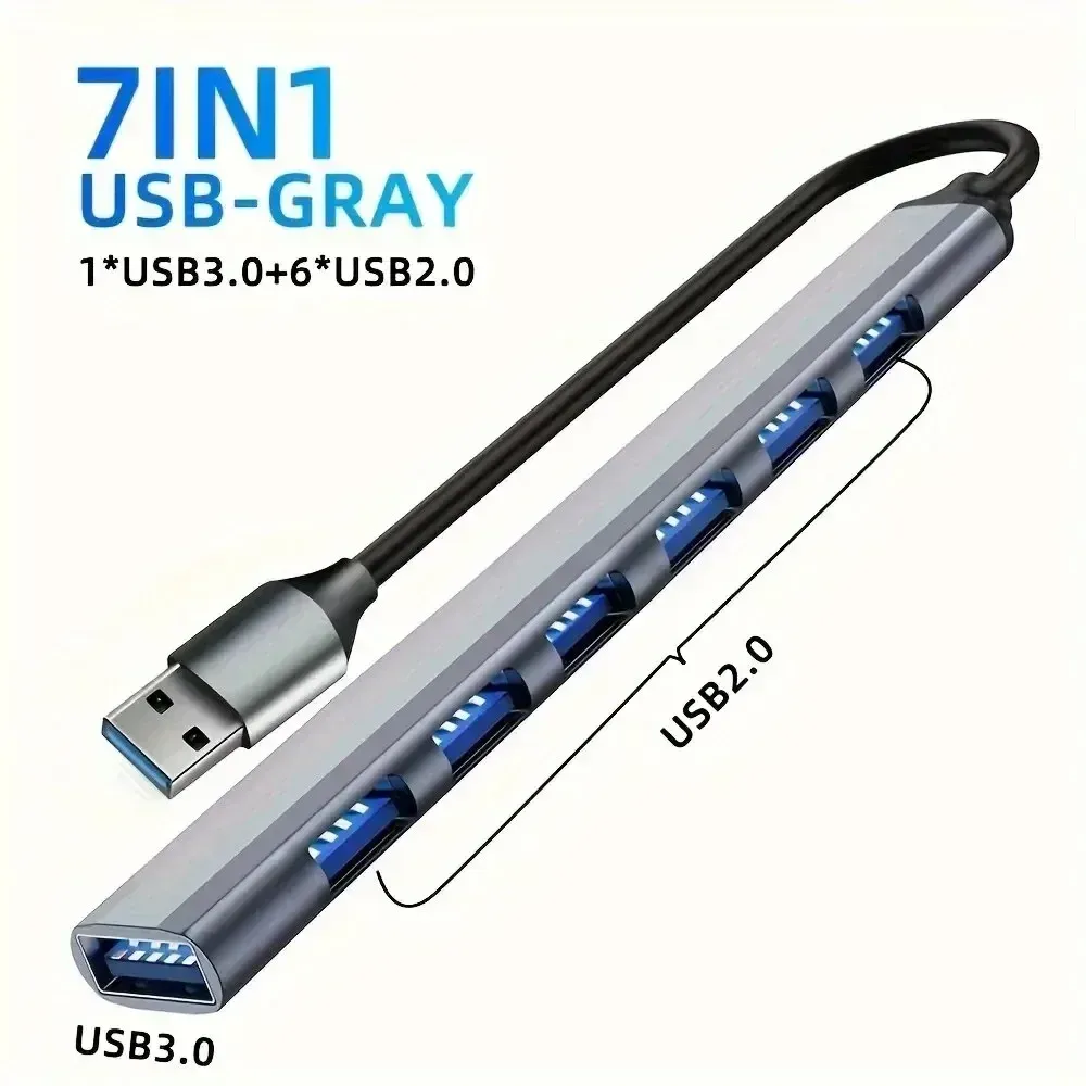 Hub USB-C 8 en 1, 7 en 2, 7 en 1 | Adaptateur USB-C 3.1 vers HDMI 4K avec lecteur de cartes RJ45 SD/TF et charge rapide PD pour MacBook et ordinateur portable 10