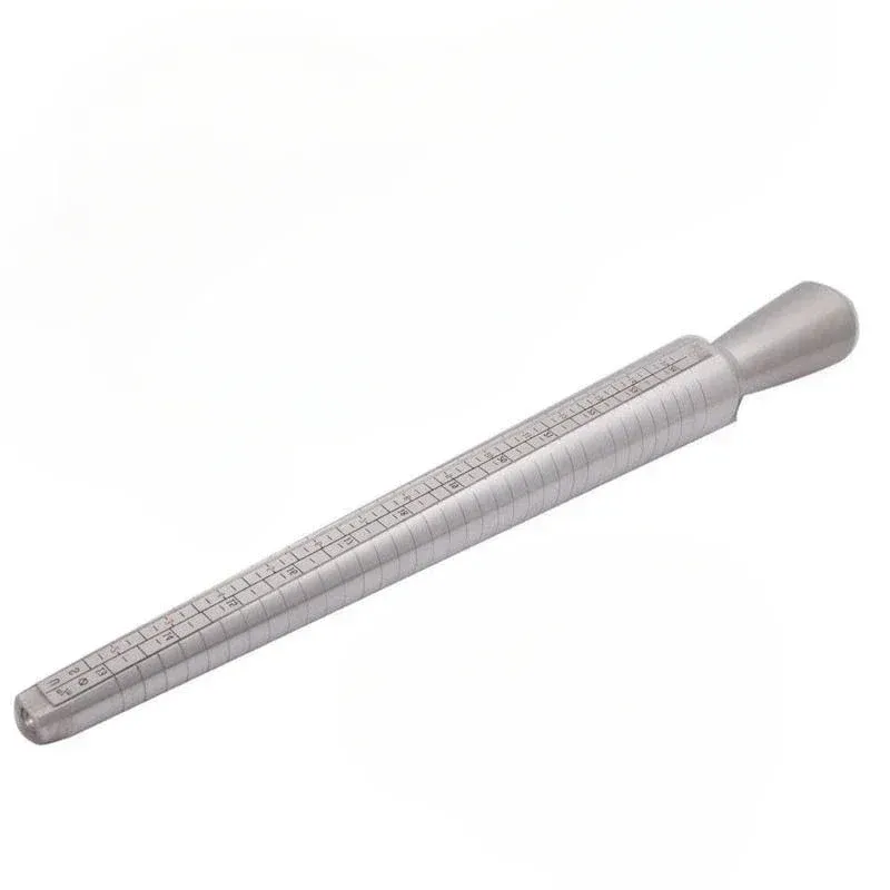 Ensemble d'outils de mesure de tour de doigt pour anneaux en métal, comprenant un mandrin et une jauge, pour la fabrication de bijoux 7