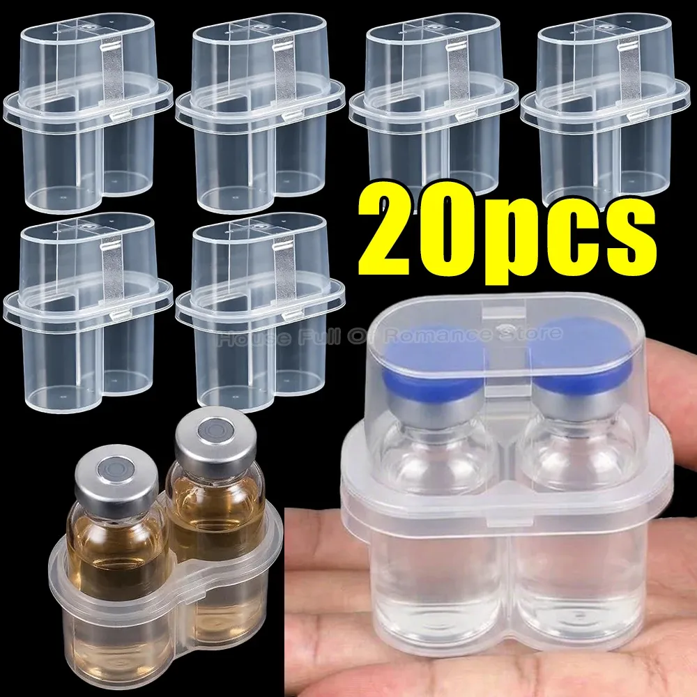 Boîte de rangement pour peptides, étui à 2 compartiments pour flacons de pénicilline, organisateur de réfrigérateur portable, support sécurisé pour microtubes et flacons en verre de 3 ml - Image 1