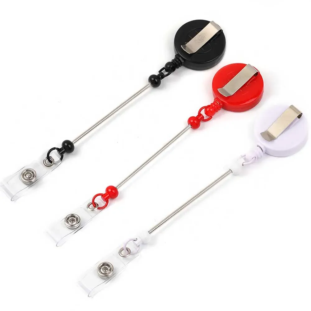 Enrouleurs de badge à perles avec barrette, clips de support rétractables pour perles, porte-badge à enrouleur pour infirmière, bijou et cadeau de bricolage, lot de 1 à 3 pièces 12