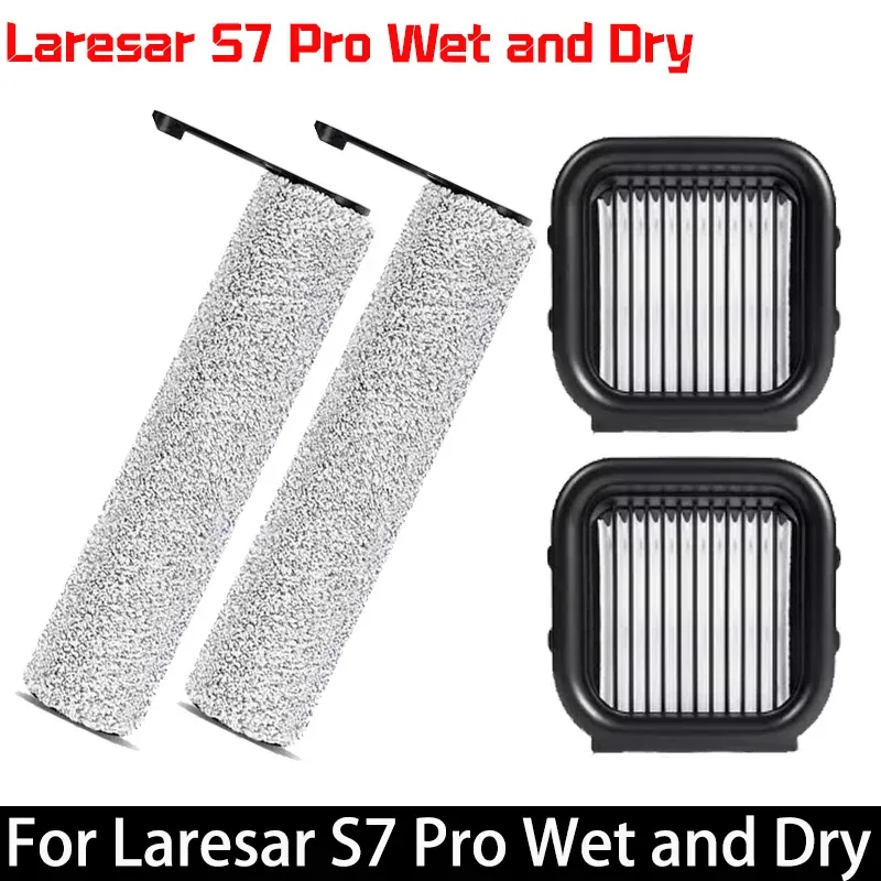 Pour Laresar S7 Pro : Brosse à rouleau pour laveuse de sols, filtre et accessoires de rechange pour aspirateur, brosse de sol lavable - Image 1
