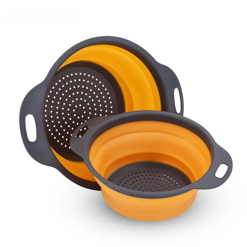 Panier silicone pliable de lavage et d'égouttage pour fruits et légumes, 1 pièce 9