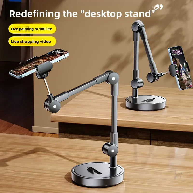 Support de téléphone portable pour prise de vue aérienne, diffusion en direct sur ordinateur de bureau, tournage culinaire et vlog déballage