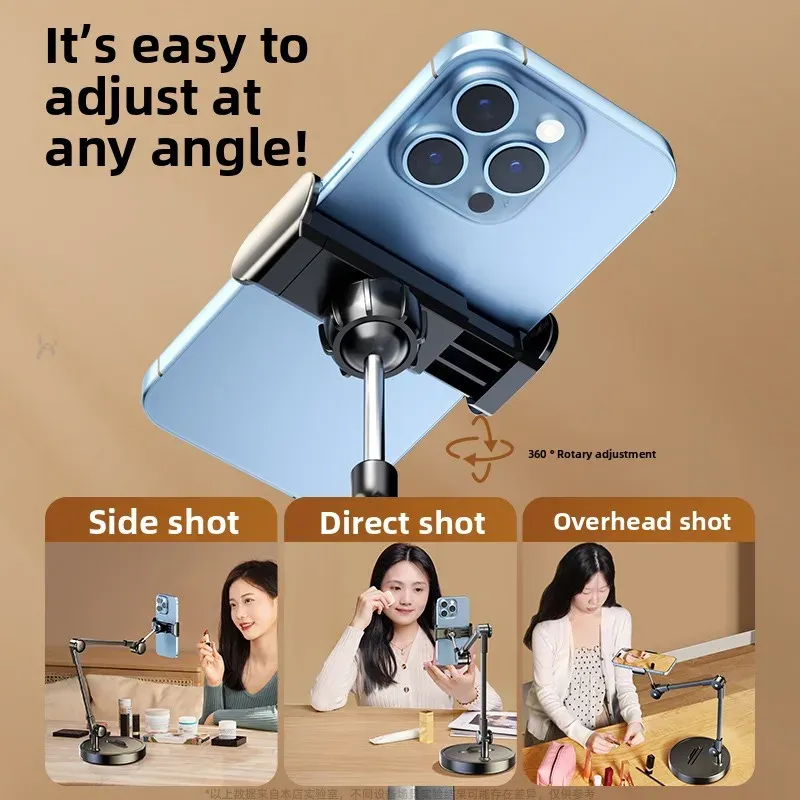 Support de téléphone portable pour prise de vue aérienne, diffusion en direct sur ordinateur de bureau, tournage culinaire et vlog déballage 5