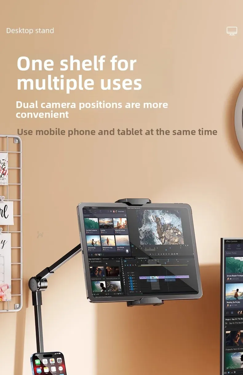 Support de téléphone de bureau pour création de contenu