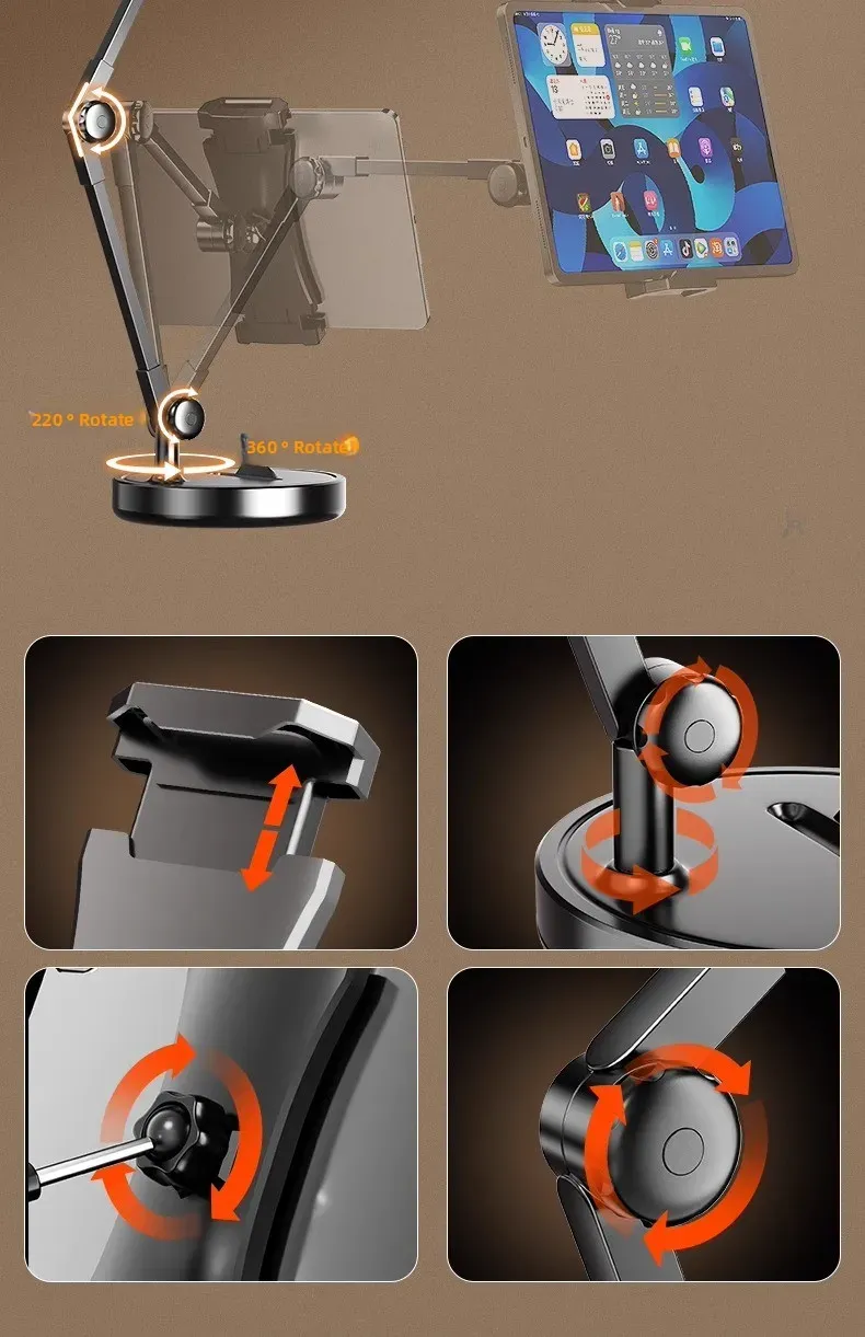 Support de téléphone de bureau détail du bras