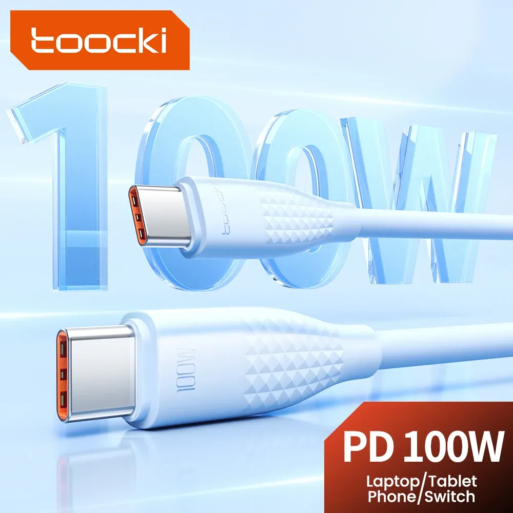 Câble USB-C vers USB-C Toocki 100 W, charge rapide, compatible iPhone 15, MacBook, Huawei, Xiaomi, POCO et Samsung