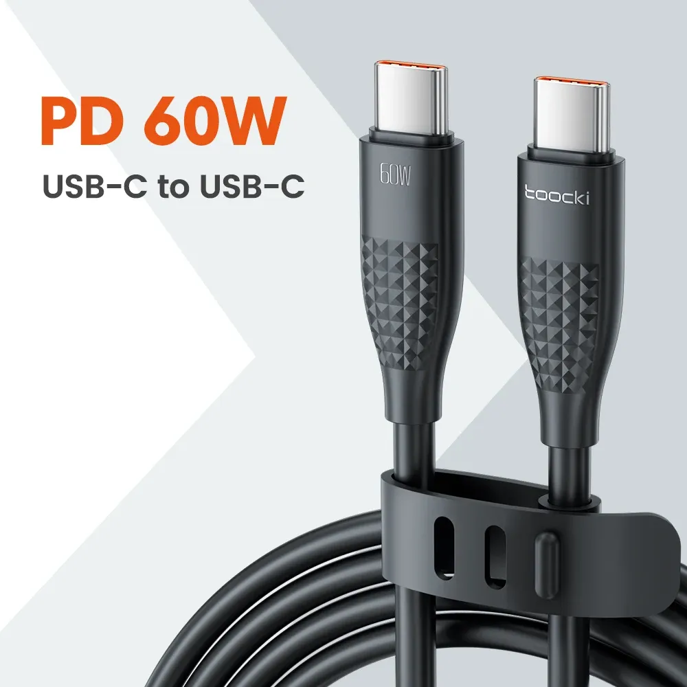 Câble USB-C vers USB-C Toocki 100 W, charge rapide, compatible iPhone 15, MacBook, Huawei, Xiaomi, POCO et Samsung 14