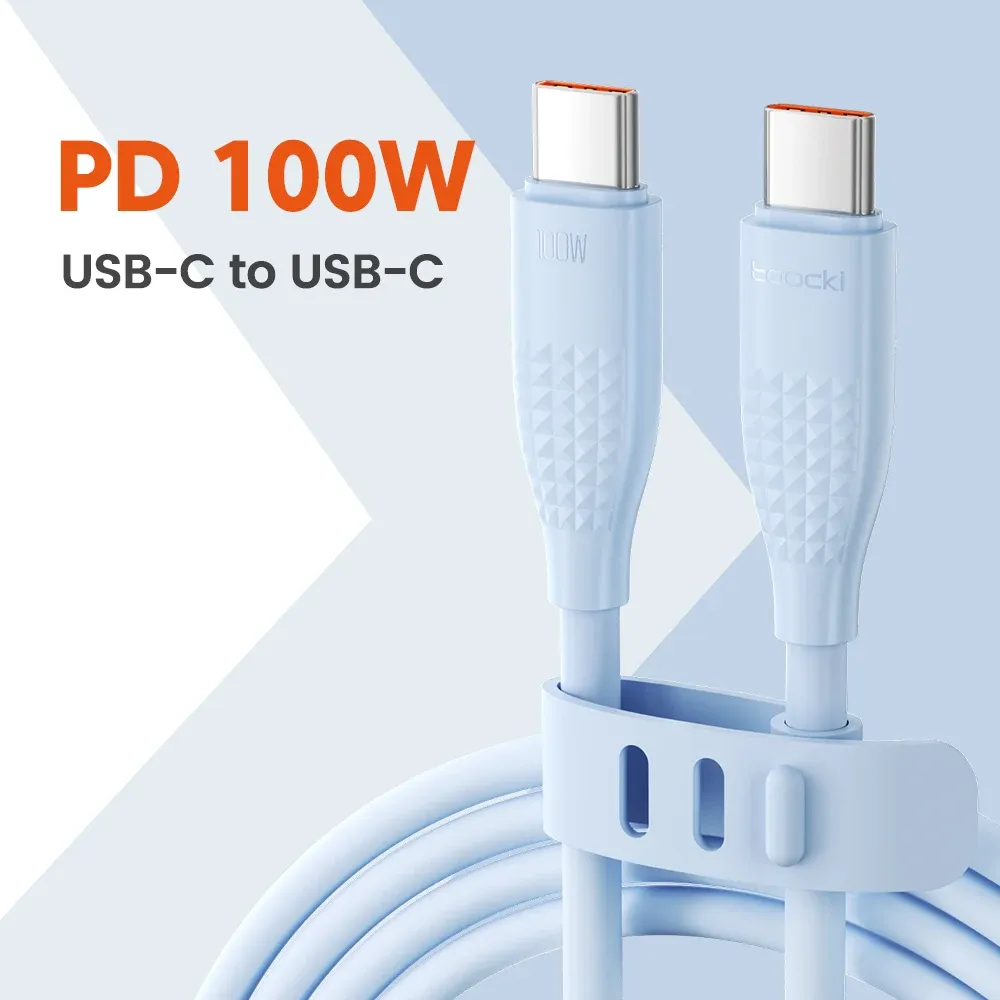 Câble USB-C vers USB-C Toocki 100 W, charge rapide, compatible iPhone 15, MacBook, Huawei, Xiaomi, POCO et Samsung 7