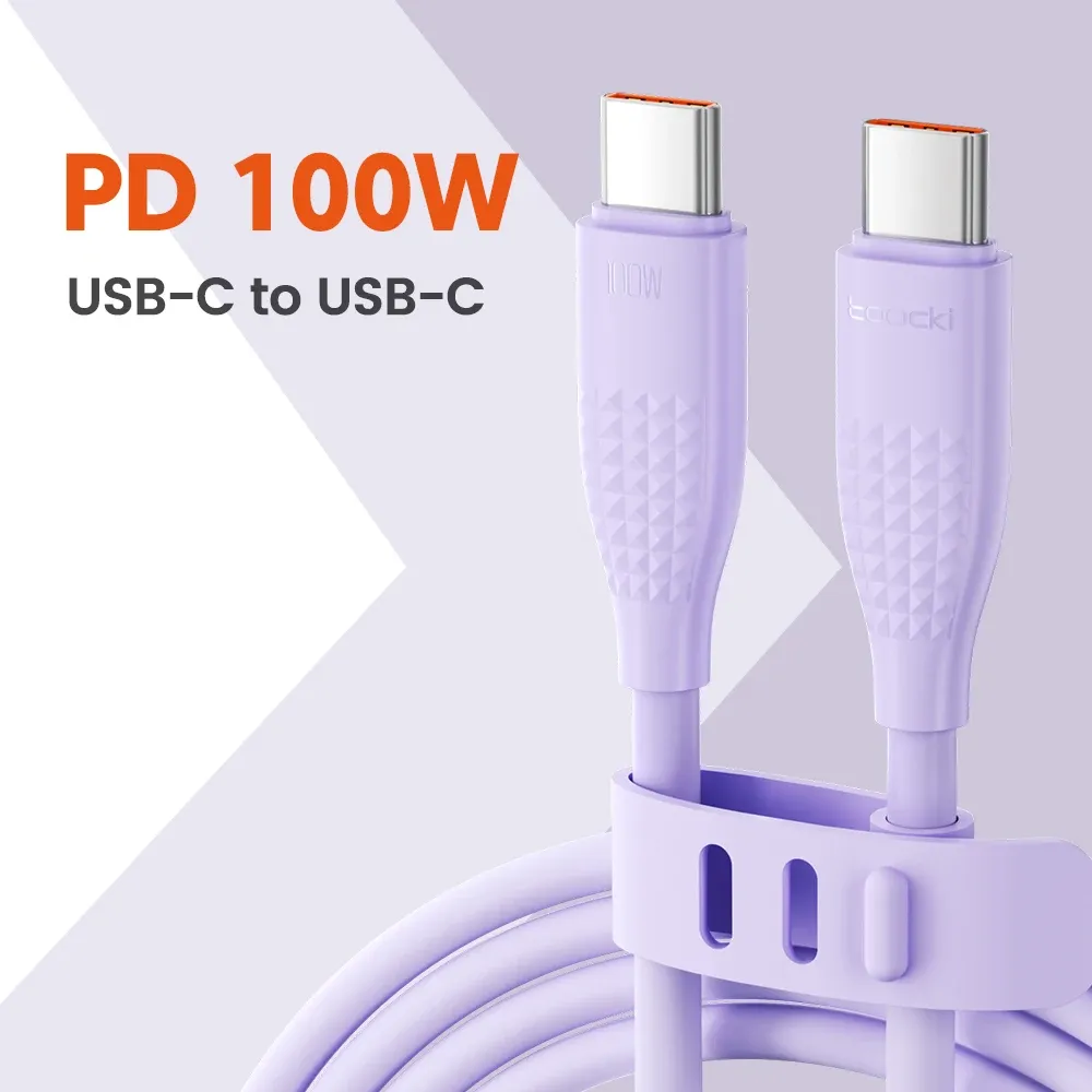 Câble USB-C vers USB-C Toocki 100 W, charge rapide, compatible iPhone 15, MacBook, Huawei, Xiaomi, POCO et Samsung 9