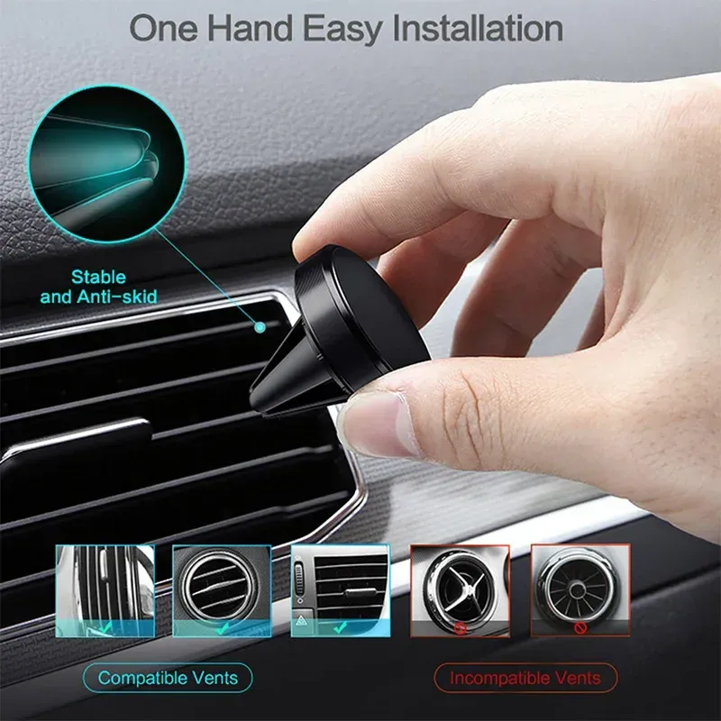Support magnétique pour téléphone de voiture, compatible iPhone 15, 14, 11, Xiaomi, Huawei et Samsung 6