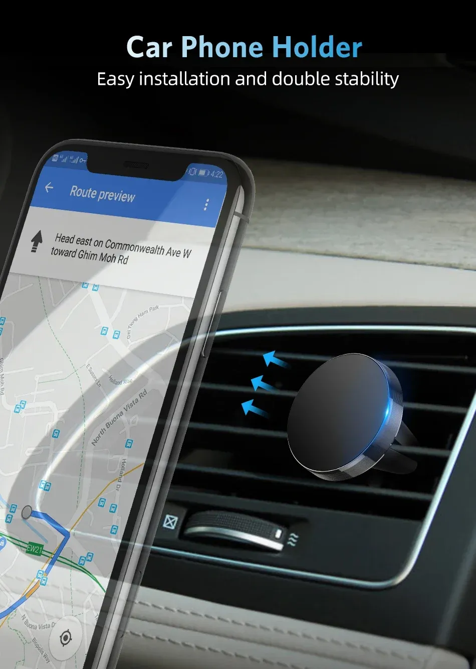 Support magnétique pour voiture, finitions
