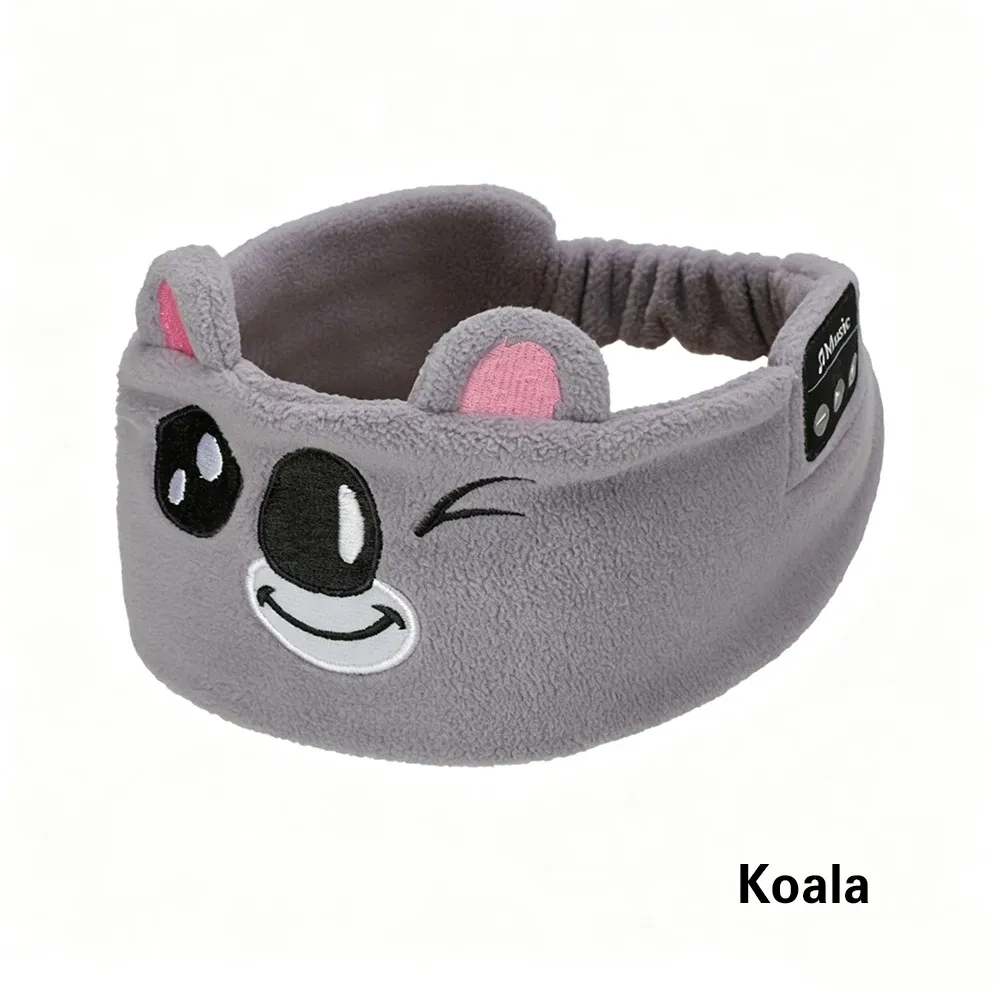 Écouteurs sans fil pour enfants avec masque de sommeil, casque Bluetooth, ensemble sauna Vpig, bandeau de sauna pour dormir, motif animal de dessin animé 10