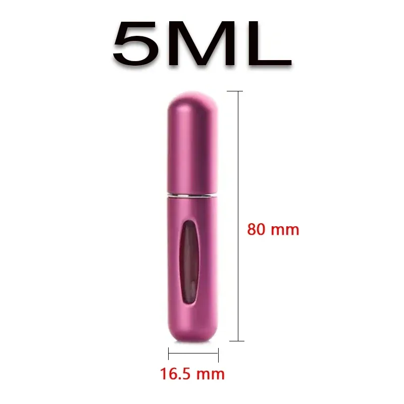 Mini flacon de parfum rechargeable de 5 ml avec vaporisateur, pompe et contenant cosmétique, format voyage, lot de 5 3