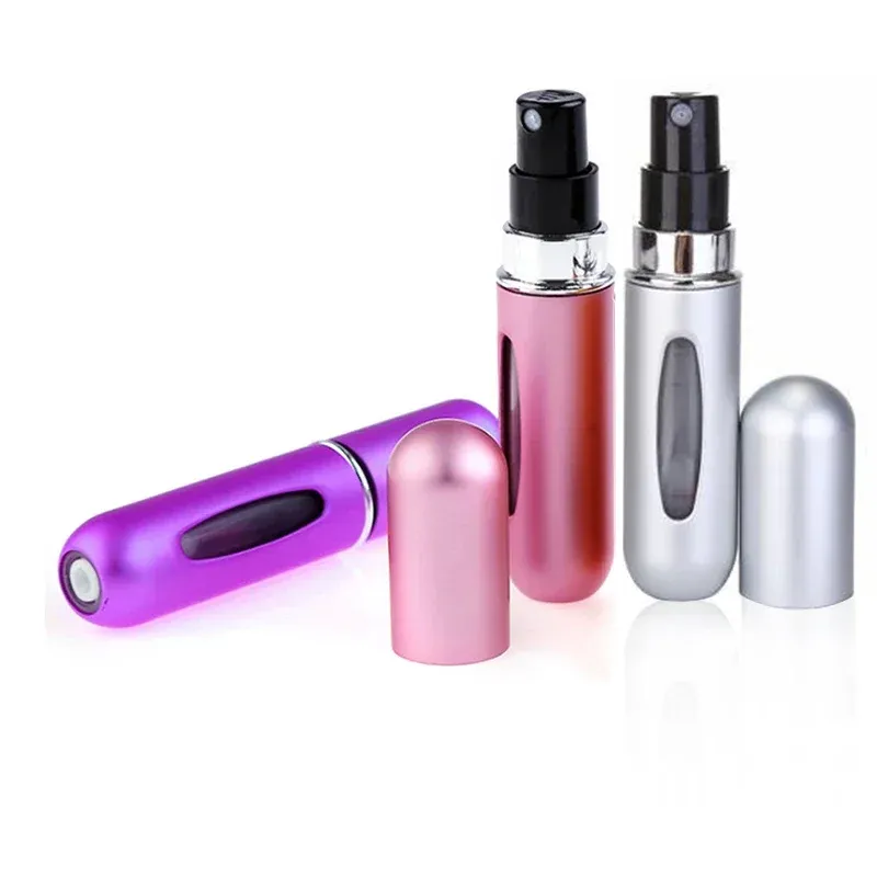 Mini flacon de parfum rechargeable de 5 ml avec vaporisateur, pompe et contenant cosmétique, format voyage, lot de 5 4