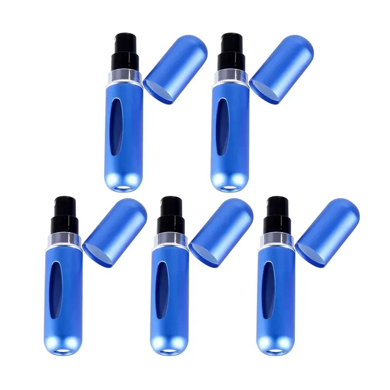 Mini flacon de parfum rechargeable de 5 ml avec vaporisateur, pompe et contenant cosmétique, format voyage, lot de 5 9