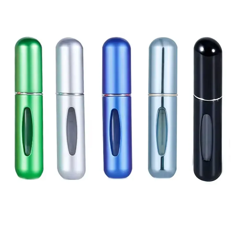 Mini flacon de parfum rechargeable de 5 ml avec vaporisateur, pompe et contenant cosmétique, format voyage, lot de 5 7