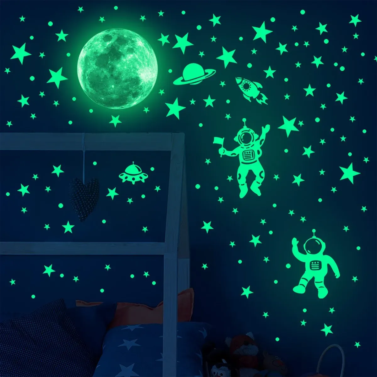 Stickers muraux lune et étoiles en situation
