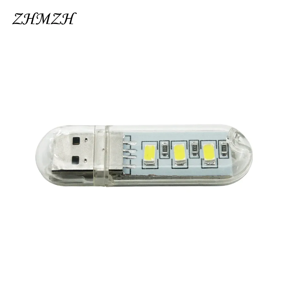 Lampe LED portable USB 3 LED 1,5 W, lampe de lecture, veilleuse USB, mini lampe de livre, alimentation par batterie externe DC 5 V, 12 couleurs 6