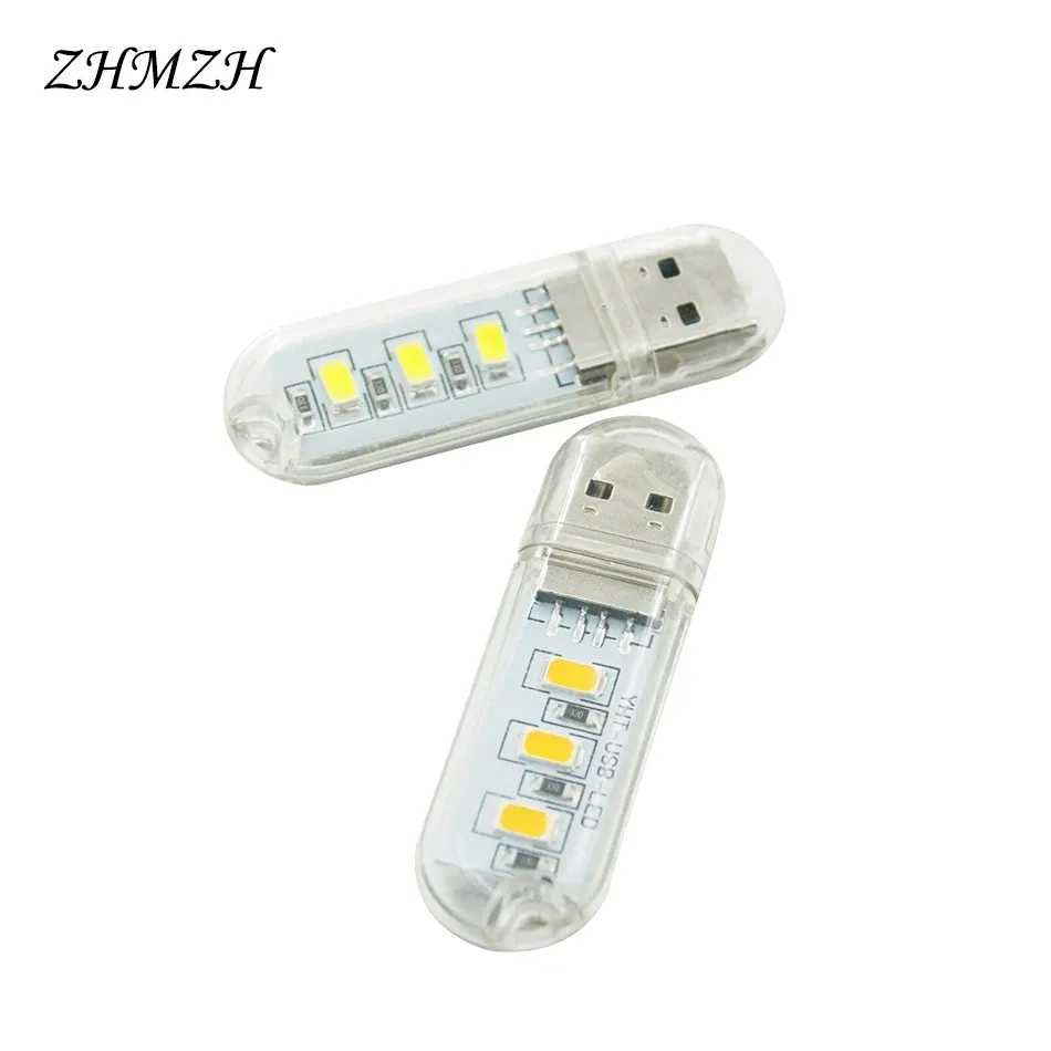 Lampe LED portable USB 3 LED 1,5 W, lampe de lecture, veilleuse USB, mini lampe de livre, alimentation par batterie externe DC 5 V, 12 couleurs 4