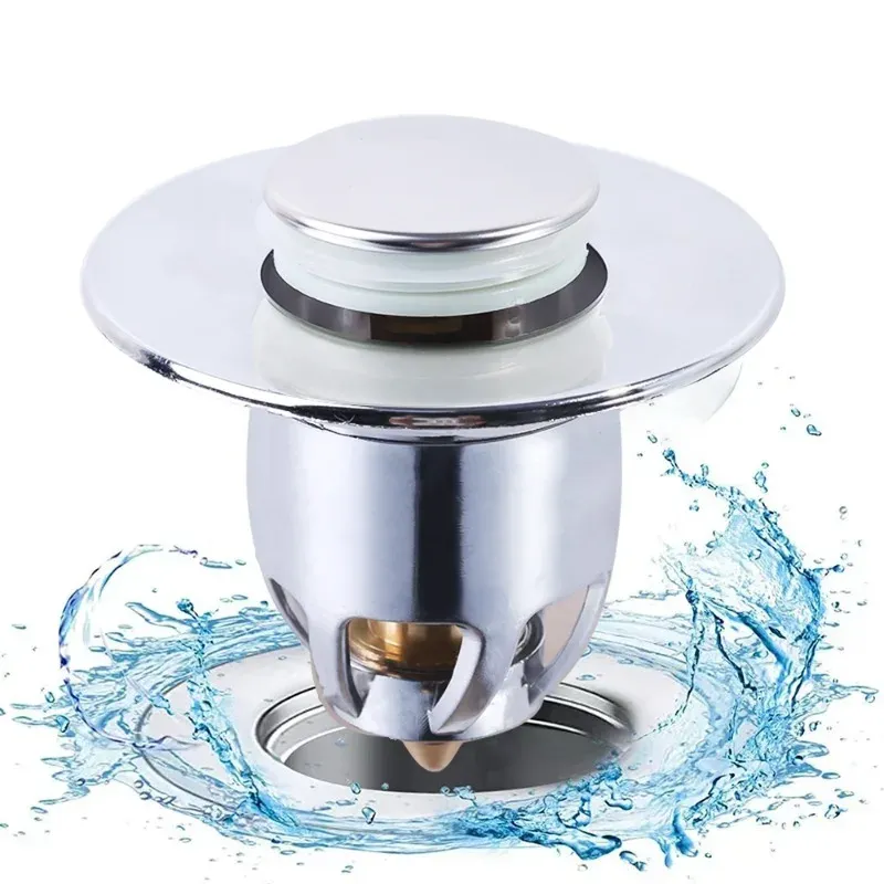 Bonde de lavabo universelle en cuivre à bouchon pop-up 5