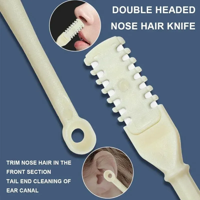 Ensemble de tondeuse manuelle à double tête pour poils de nez, pour hommes et femmes 2