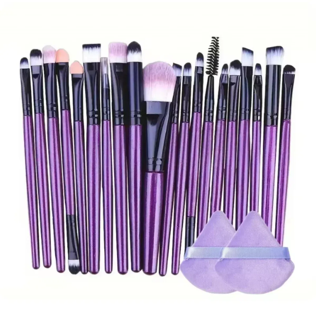 Ensemble de 20 pinceaux de maquillage : pinceau eyeliner, pinceau de estompage, pinceaux pour joues, yeux et fond de teint 11