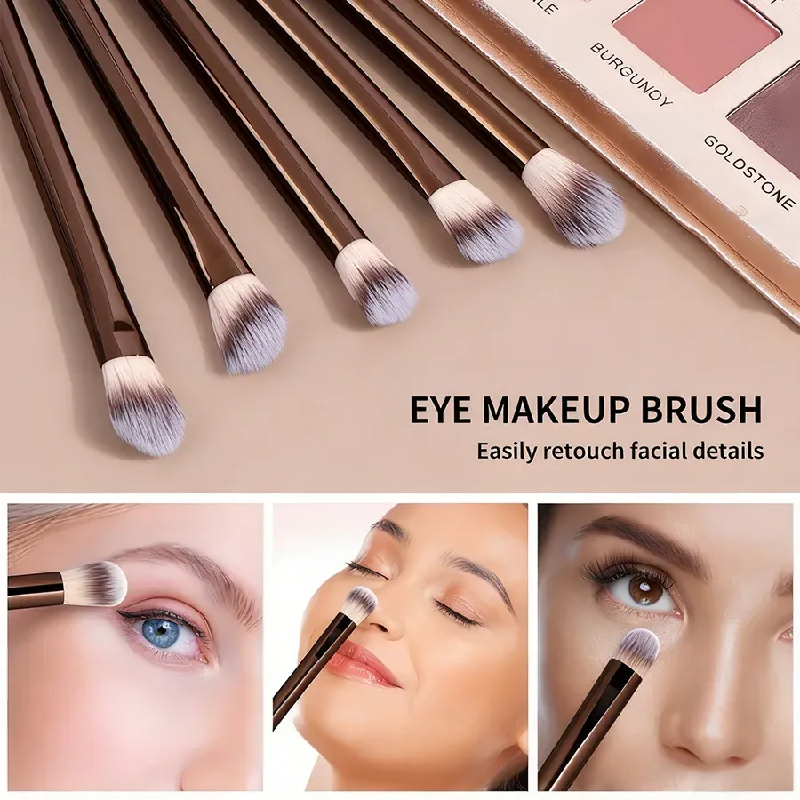 Ensemble de 13 pinceaux de maquillage à poils denses, manche en alliage d'aluminium, pour tous types de peau 4