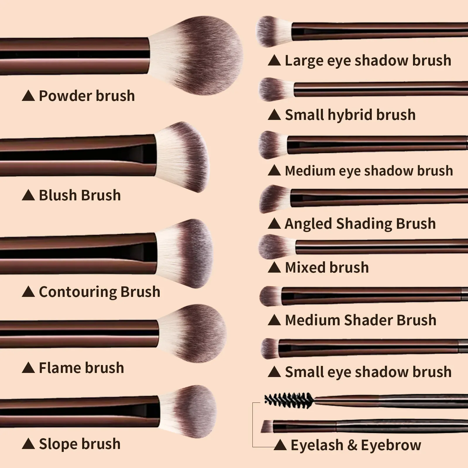 Ensemble complet de pinceaux de maquillage