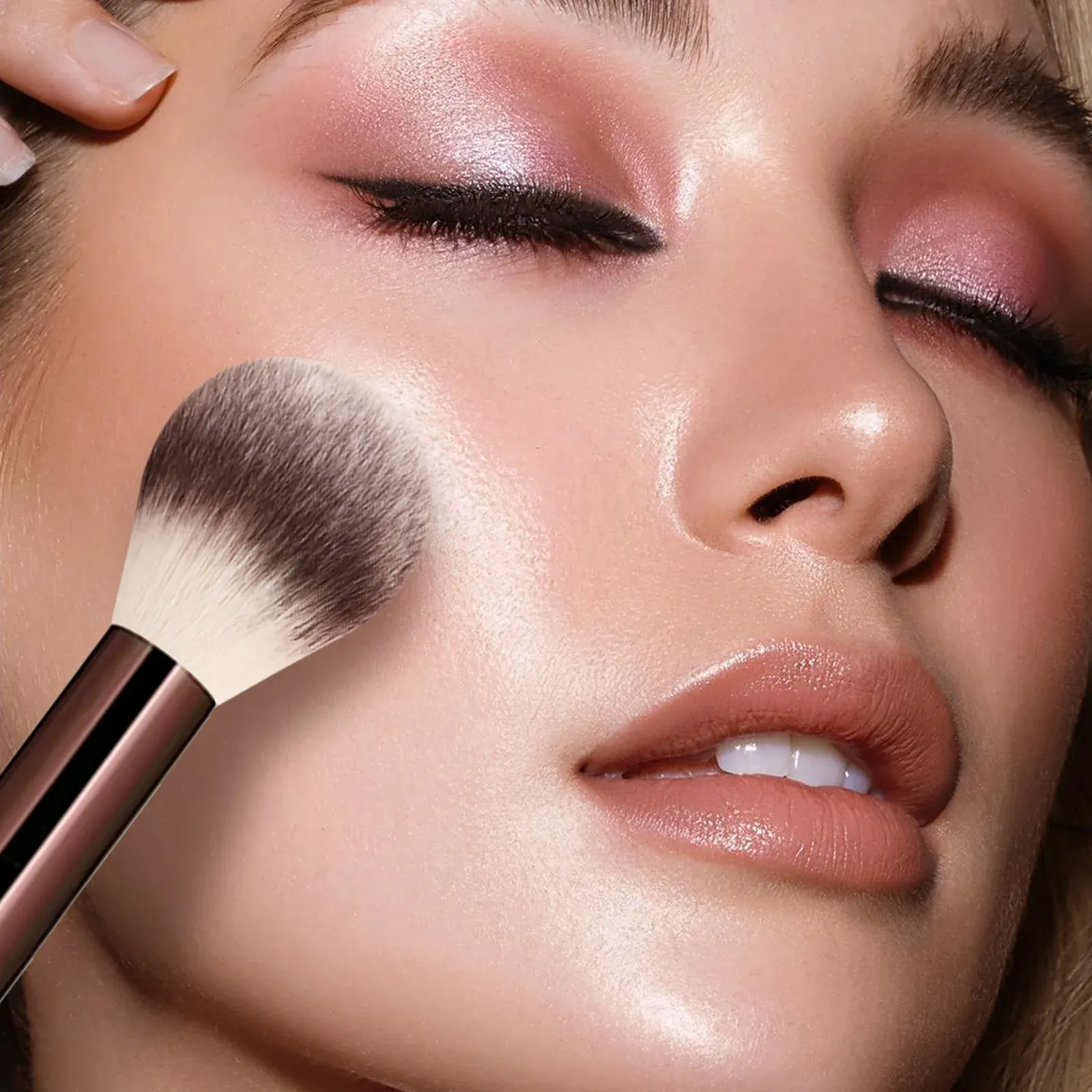 Pinceaux de maquillage avec manche en alliage d'aluminium