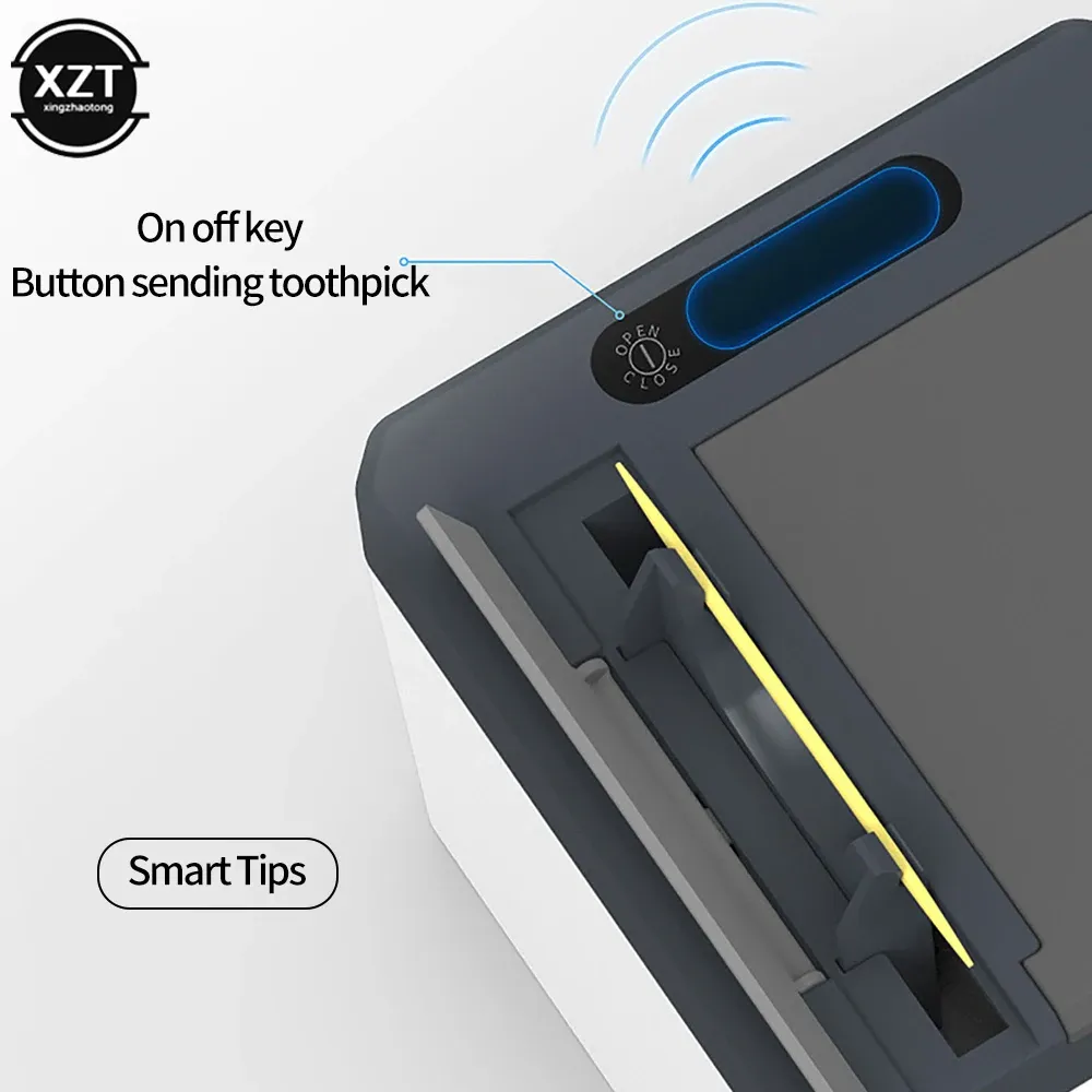 Distributeur automatique intelligent de cure-dents électrique avec capteur, conteneur de cure-dents et organisateur d'accessoires de cuisine 5