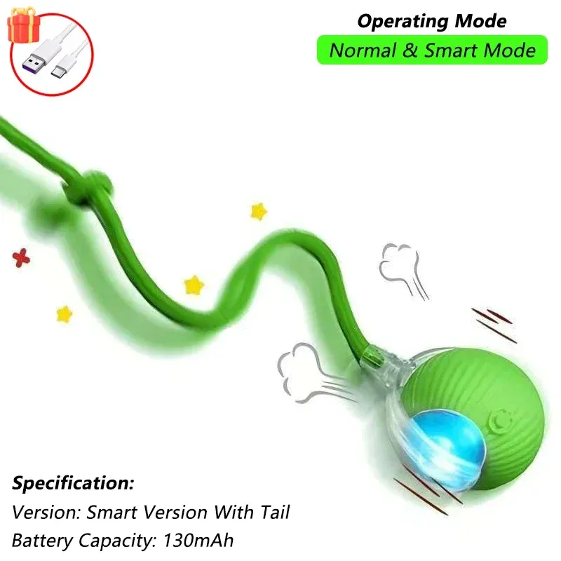 Jouet interactif pour chat iLMH, balle roulante automatique rechargeable avec fausse queue, jouet électrique intelligent imitant une souris (lot de 1 ou 2) 26