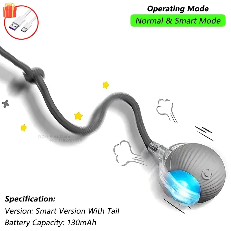 Jouet interactif pour chat iLMH, balle roulante automatique rechargeable avec fausse queue, jouet électrique intelligent imitant une souris (lot de 1 ou 2) 27