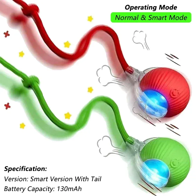 Jouet interactif pour chat iLMH, balle roulante automatique rechargeable avec fausse queue, jouet électrique intelligent imitant une souris (lot de 1 ou 2) 28