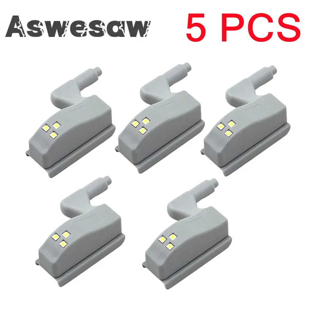 Lot de 5 lampes LED à capteur pour charnières de meubles, éclairage intérieur pour cuisine, chambre, salon et armoire 1