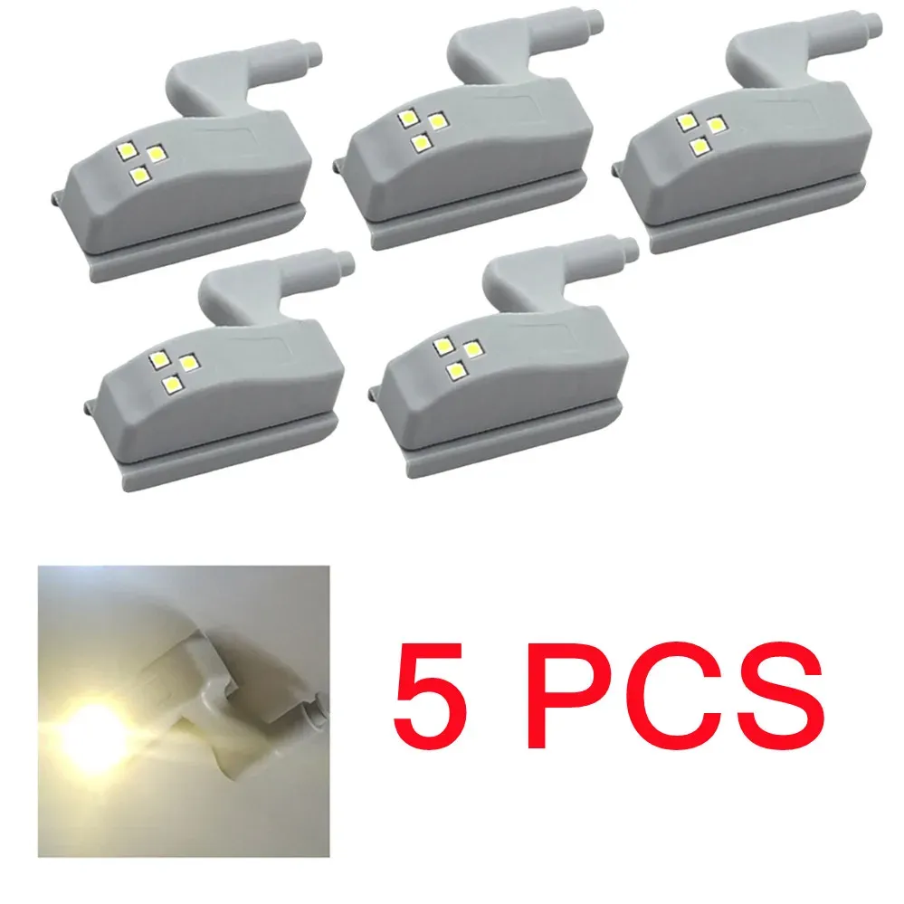 Lot de 5 lampes LED à capteur pour charnières de meubles, éclairage intérieur pour cuisine, chambre, salon et armoire 7