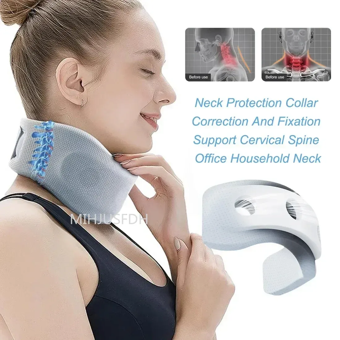 Oreiller cervical de soutien du cou réglable, en mousse durable et housse douce 2