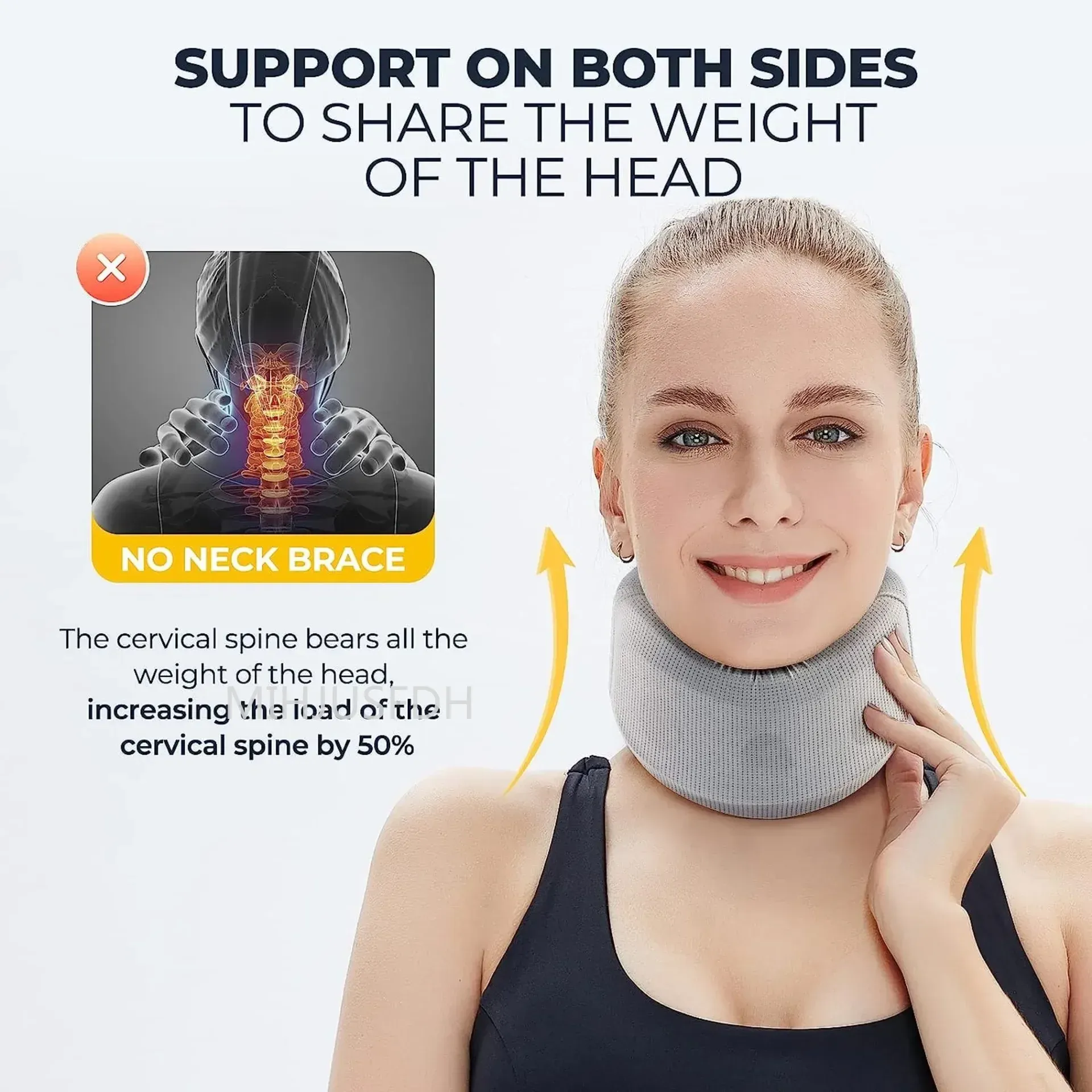 Oreiller cervical de soutien du cou réglable, en mousse durable et housse douce 5