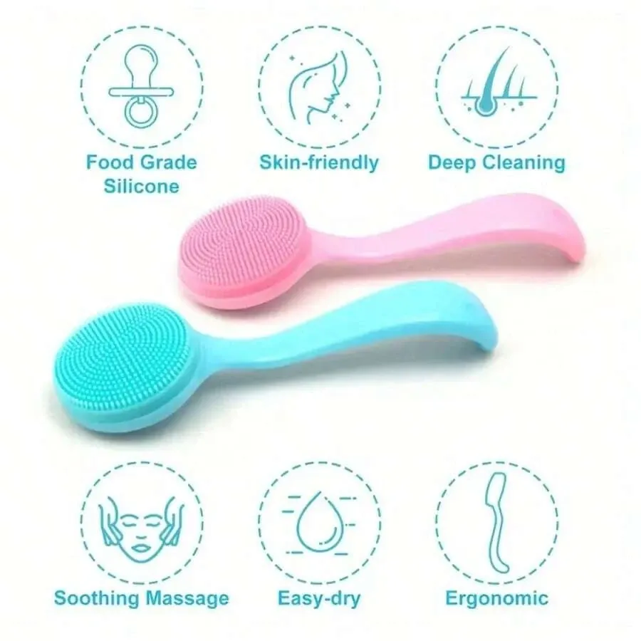 Ensemble de brosses nettoyantes pour le visage en silicone, exfoliantes et douces, nettoyage en profondeur, démaquillage, élimination des points noirs, 1/3/6 pièces 5