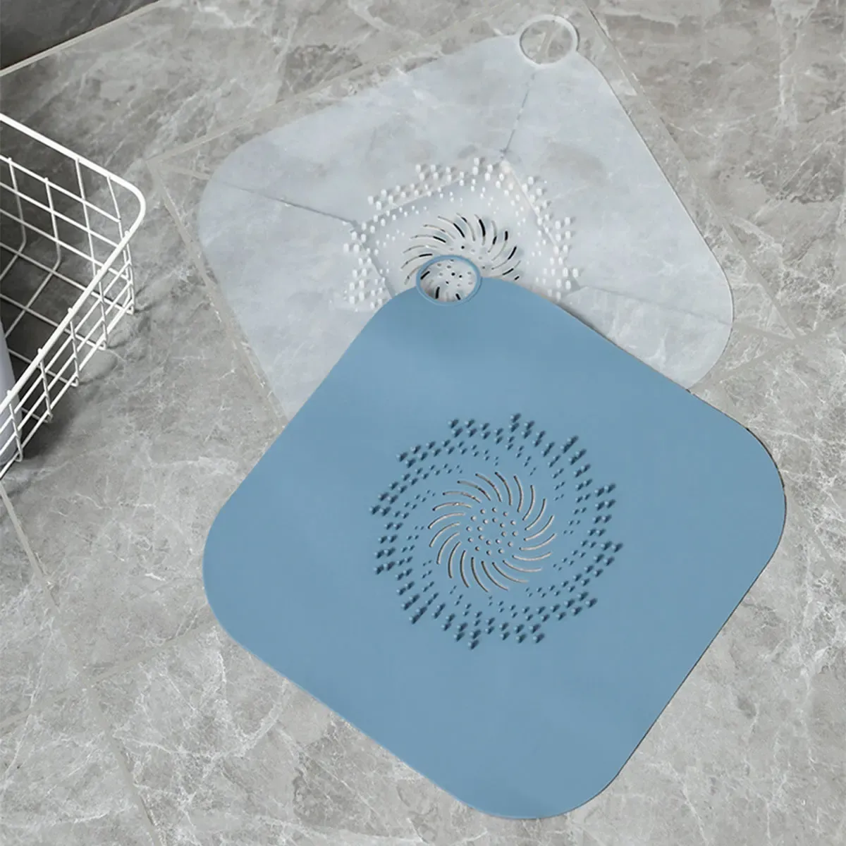 Filtre de vidange de sol en silicone, 28 x 28 cm, avec capture-cheveux pour douche et baignoire 6
