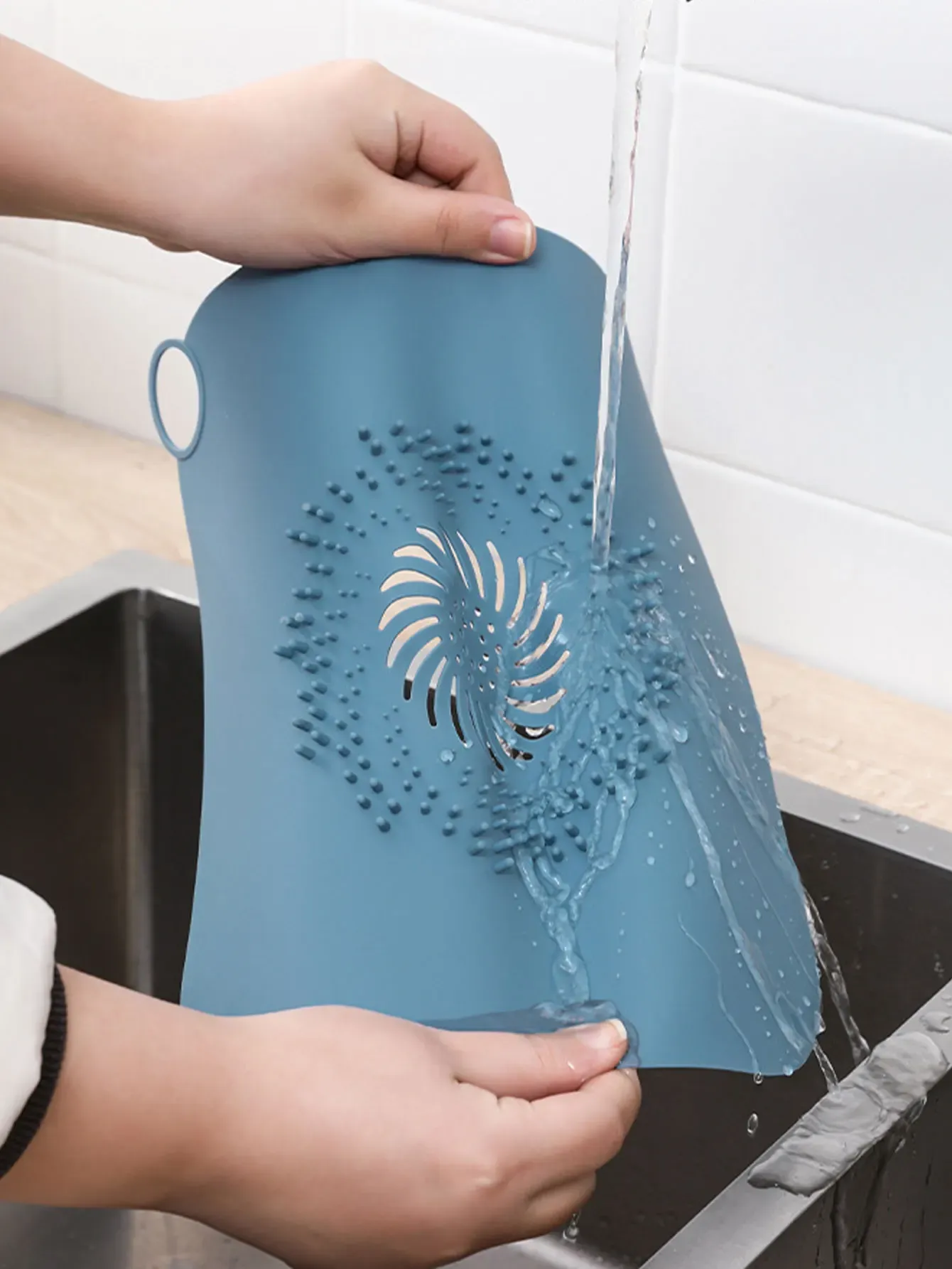 Filtre de vidange de sol en silicone en situation