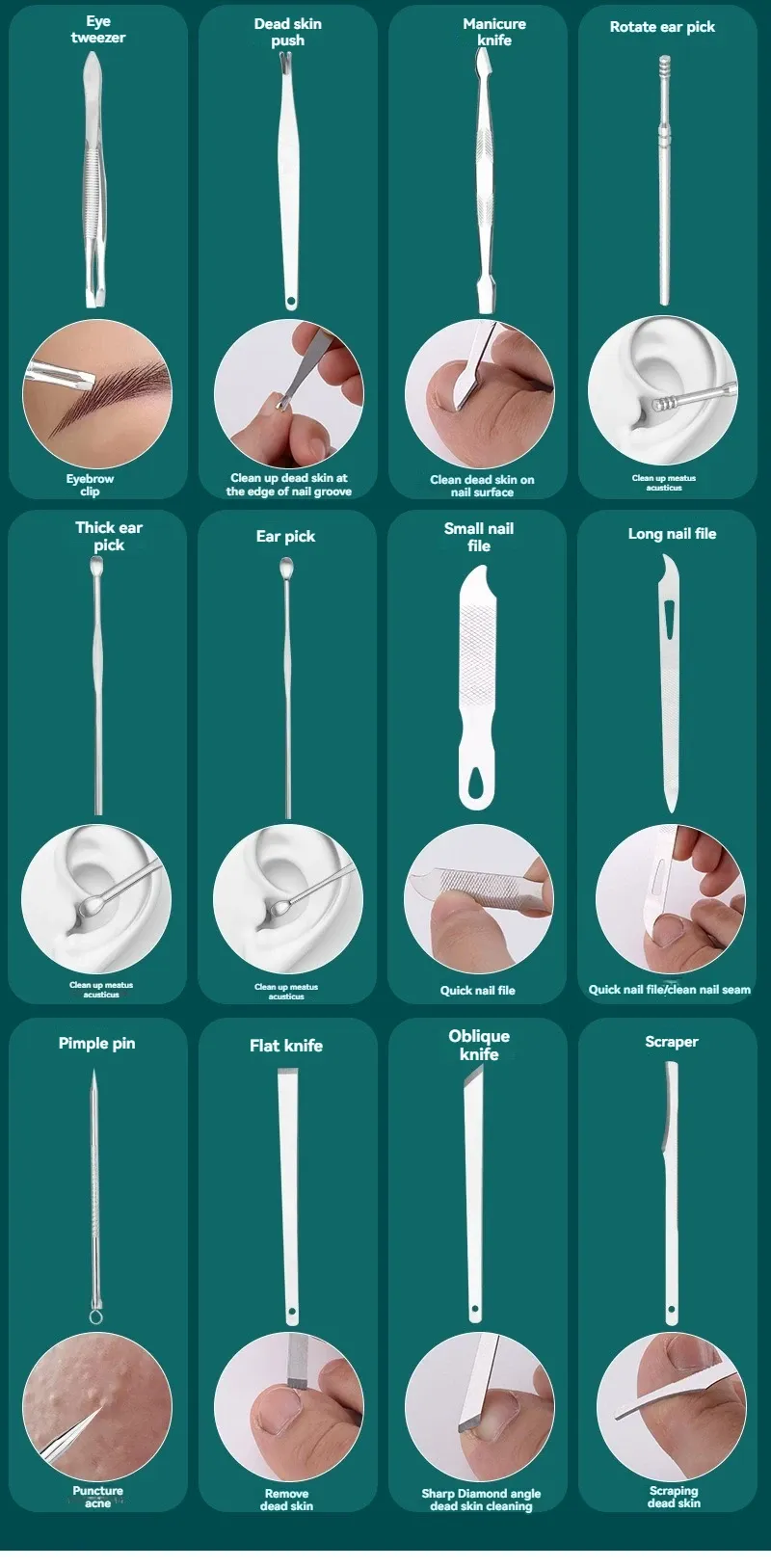 Ensemble de ciseaux à ongles et accessoires de manucure