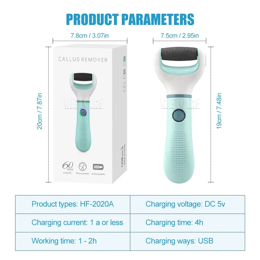 Râpe électrique rechargeable pour les pieds, élimine les peaux mortes et les callosités, utilisable à sec ou à l'humide 6