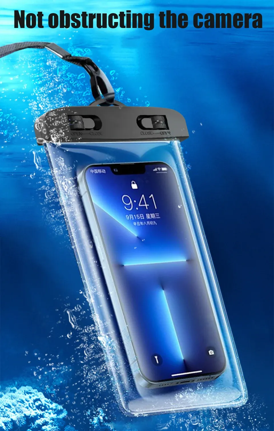 Étui étanche pour téléphone, vue détaillée