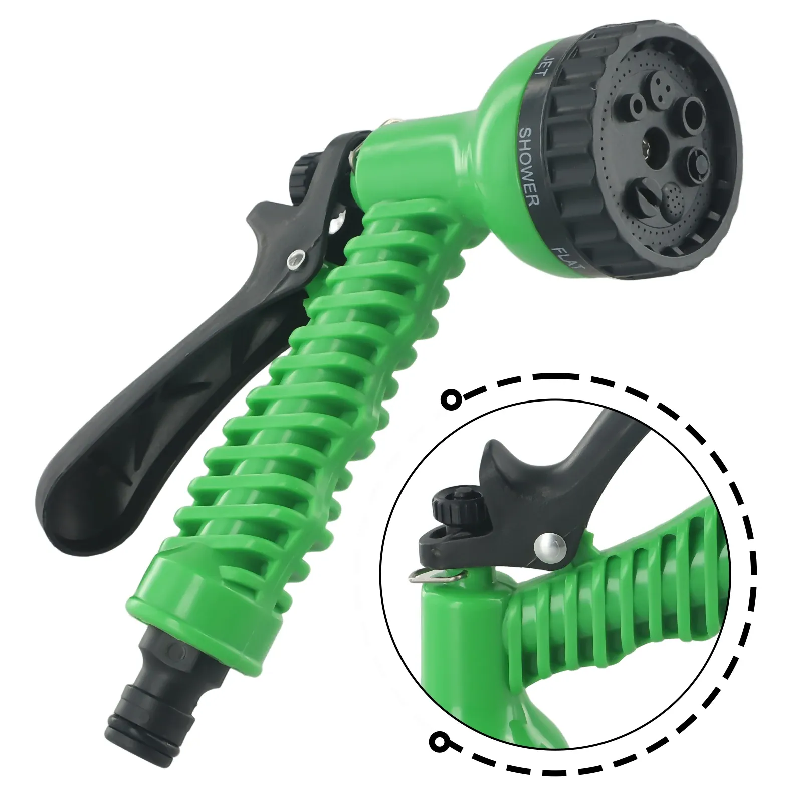 Arroseur pour tuyau de jardin, nettoyage de voiture, tuyau vert haute pression en plastique 2
