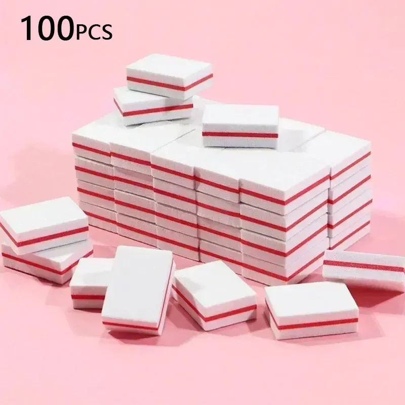 Lot de 10, 50 ou 100 limes à ongles miniatures professionnelles, grain 100/180, pour manucure, ponçage et polissage 11