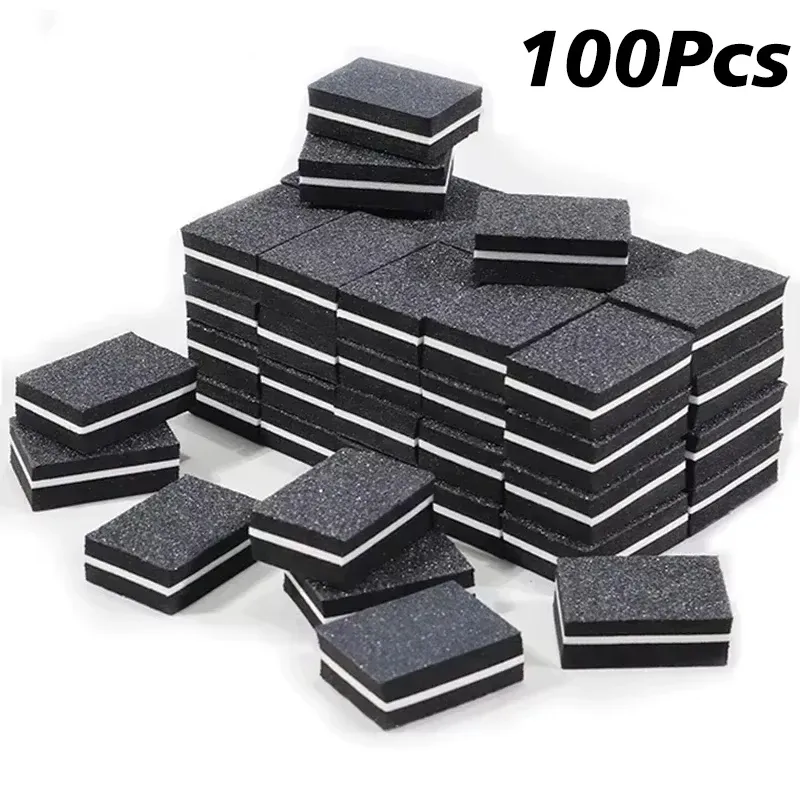 Lot de 10, 50 ou 100 limes à ongles miniatures professionnelles, grain 100/180, pour manucure, ponçage et polissage 9