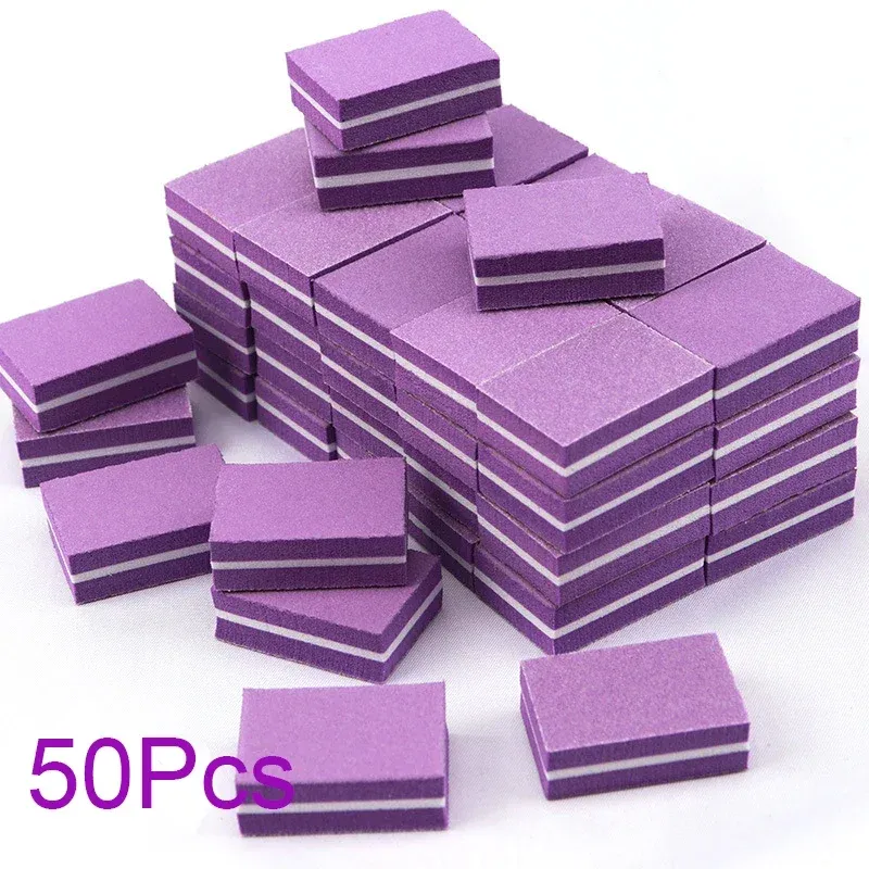 Lot de 10, 50 ou 100 limes à ongles miniatures professionnelles, grain 100/180, pour manucure, ponçage et polissage 14