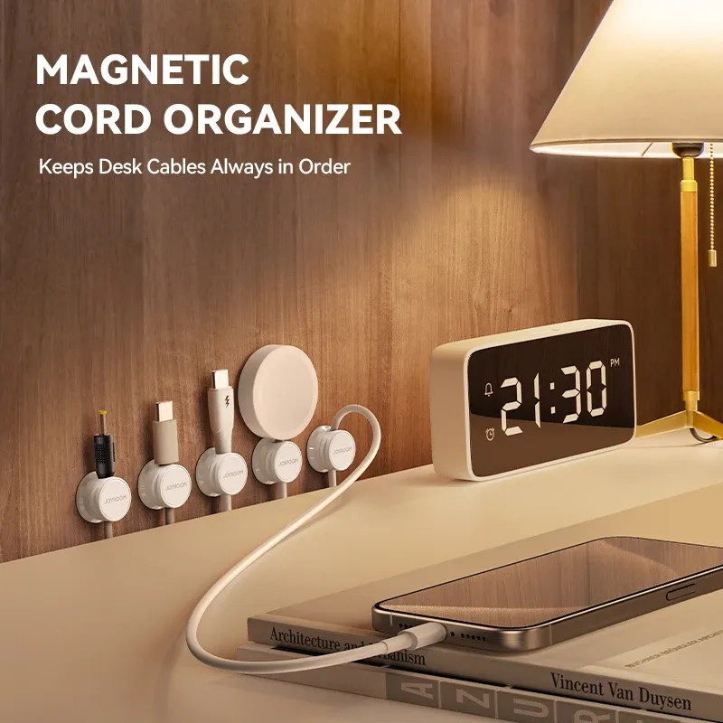 Joyroom 9 pièces – Organisateur de câbles magnétique, clips adhésifs pour fils, support de câbles sous le bureau, cache-câbles – Grande réduction 2